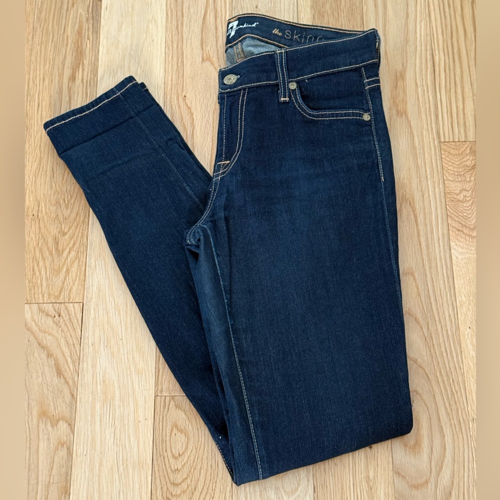 7 for all Mankind Skinny Jeans Dark Blue Size 26